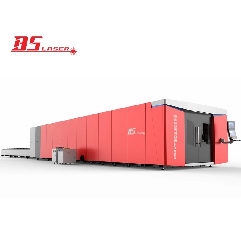 BAISHENG LAZER Ultra Yüksek Güçlü CNC Sac Kesme Makinesi Tam Kapalı ve Palet Değiştirici ile Fiber Lazer Kesici