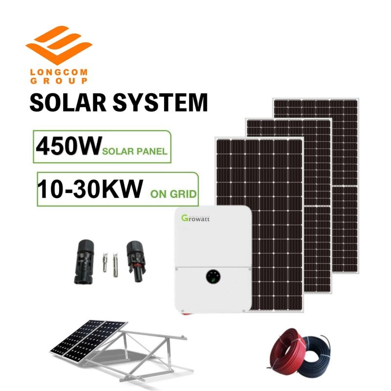 TÜV CE Belgesi Kiti Güneş Enerjisi on Grid Güneş Sistemi 10-30kw Güneş Paneli Sistemi
