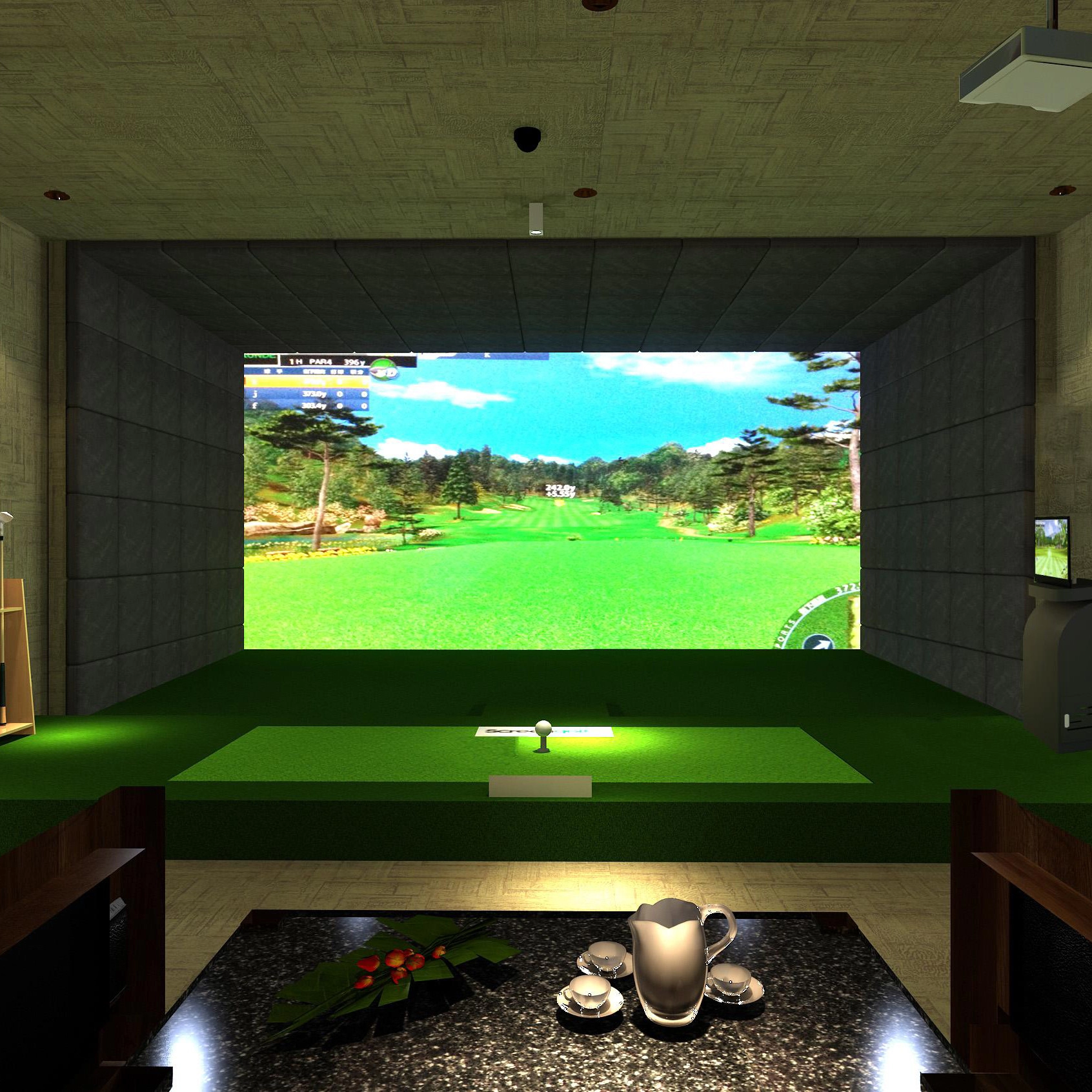 9'*10' Golf darbe ekranı/simülatör projeksiyon ekranı