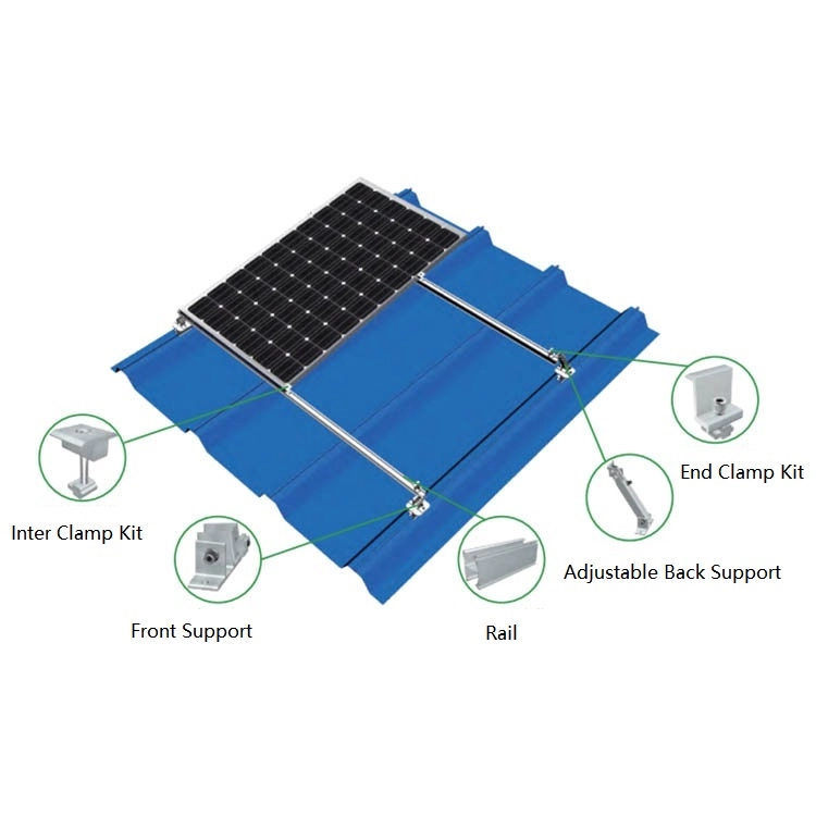 Ayarlanabilir Destek Kitleri Solar PV Çatı Montaj Sistemi
