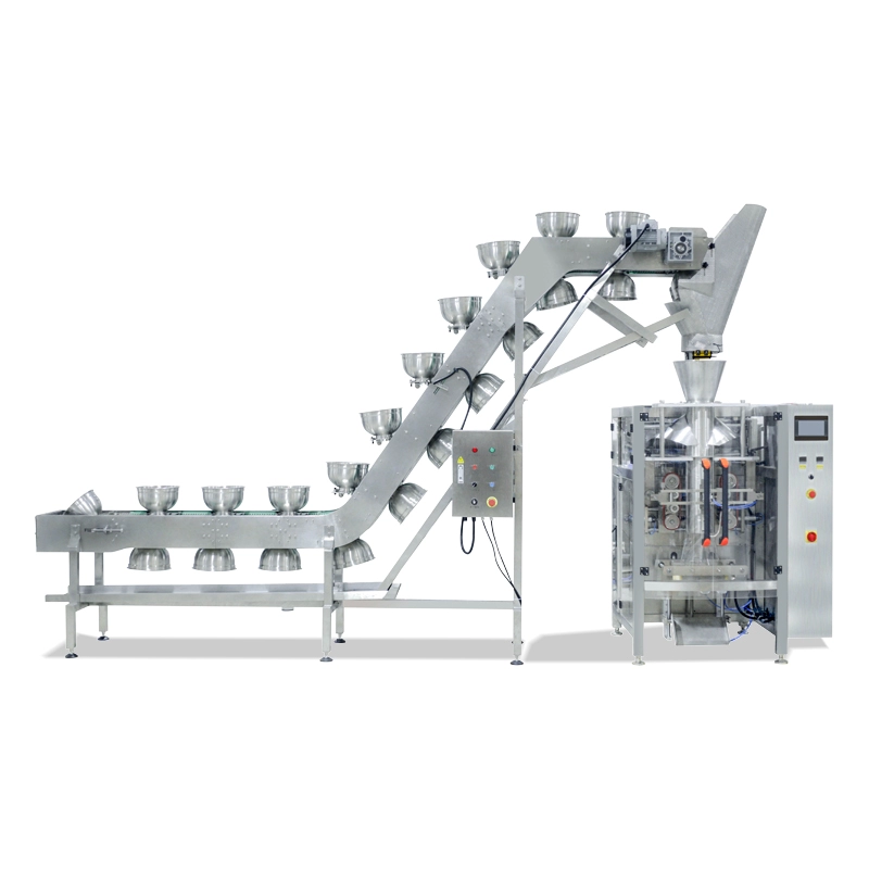 VFFS Yarı Otomatik Zincirli kova baharat tozu paketleme makinesi