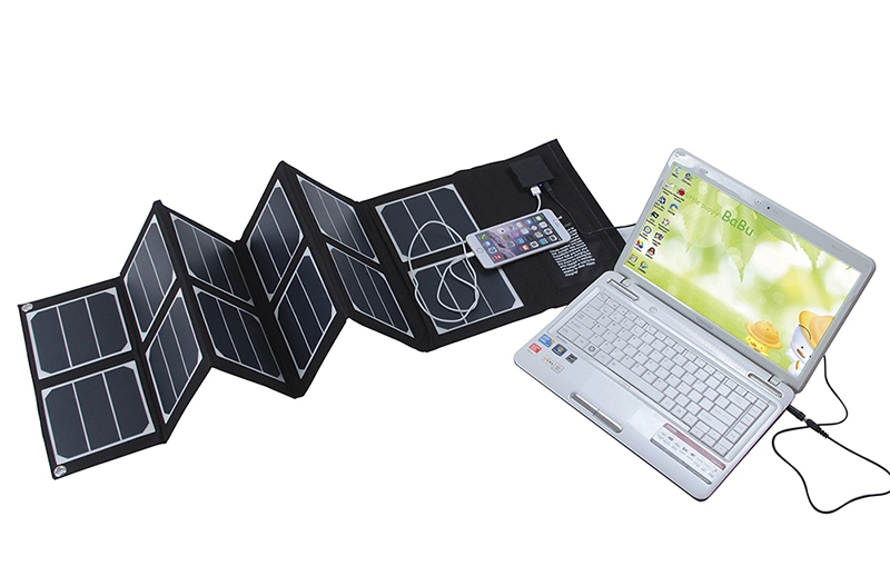 Dizüstü bilgisayar ve cep telefonu için 40W güneş enerjisi güneş paneli taşınabilir güneş enerjisi şarj cihazı