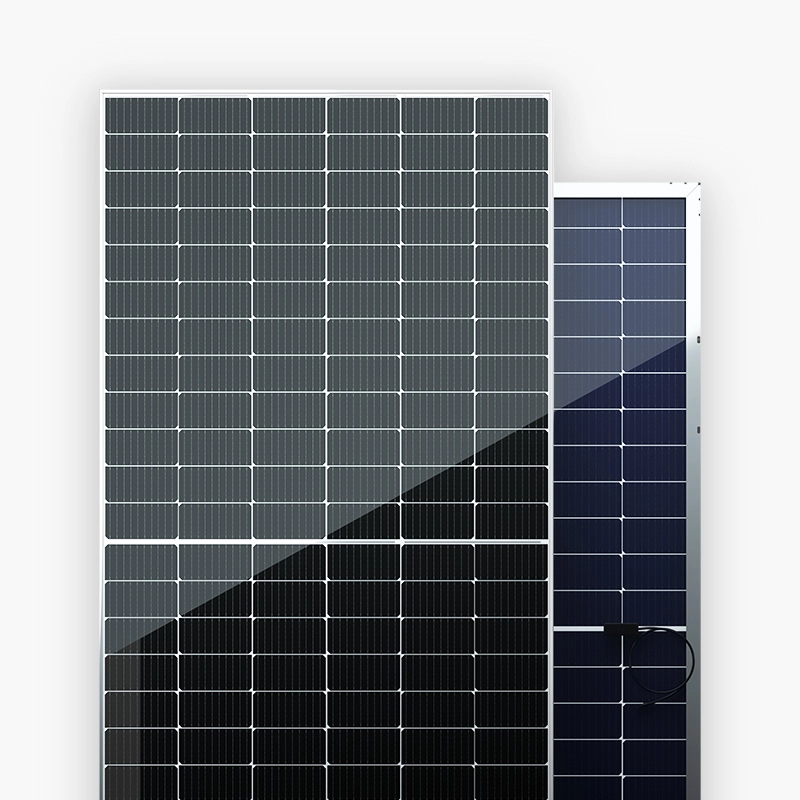 525W-550W Bifacial Çift Cam Çoklu Baralar Yarım Hücre Gümüş Çerçeveli Solar PV Panel