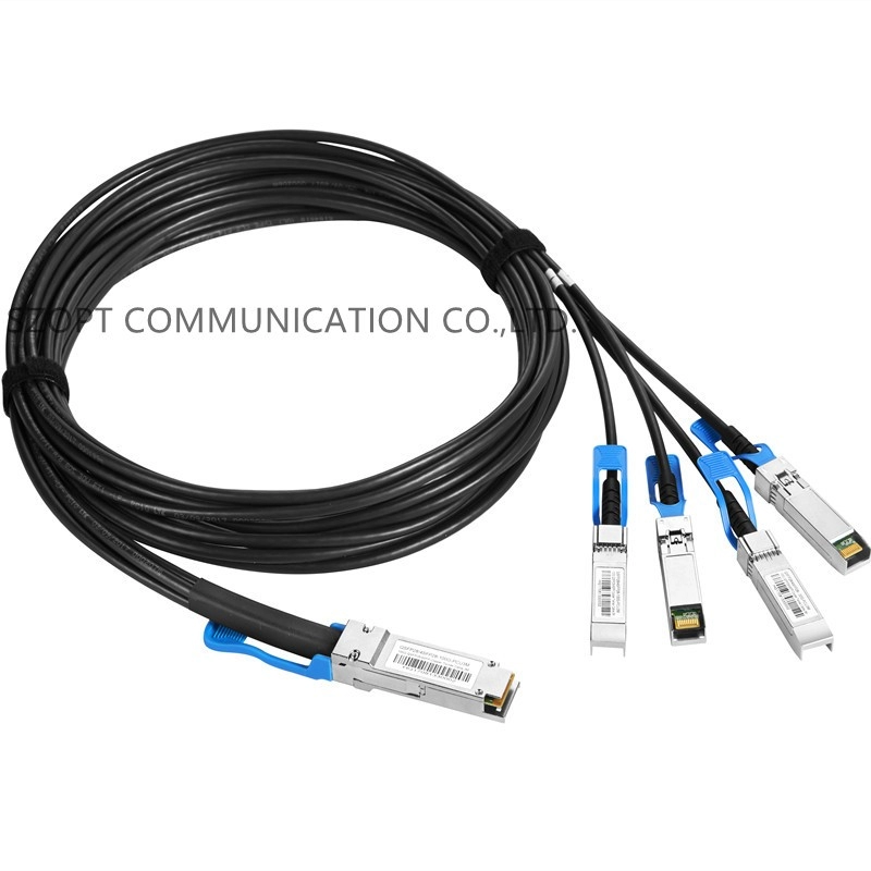 Yüksek Hızlı DAC Bağlantı Kablosu 40G QSFP+ - 4xQSFP+100G QSFP28 - 4xQSFP28 Doğrudan Takılan Bakır Kablo