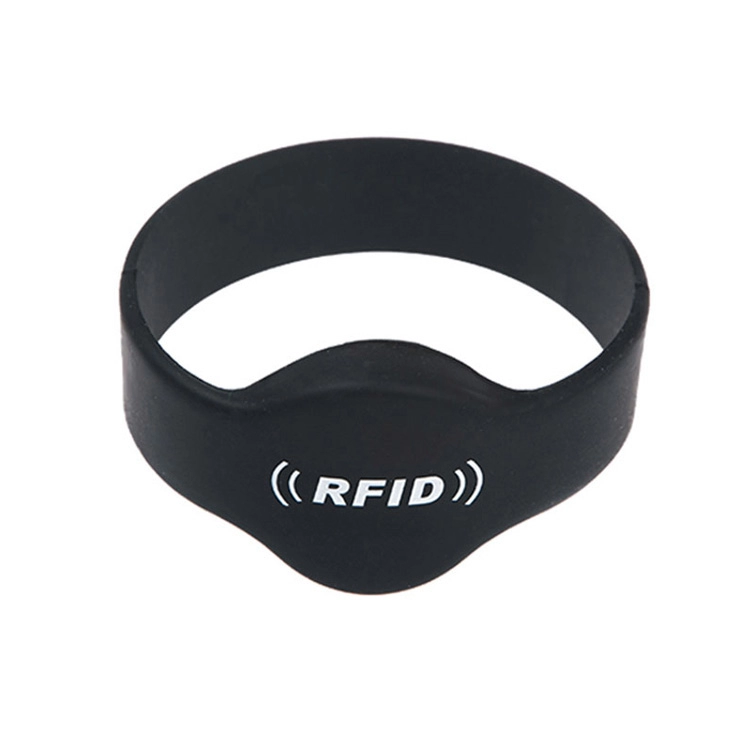 Etkinlikler için Özel OEM RFID TK4100 Siyah Silikon Bileklik