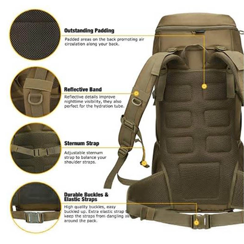 50L büyük taktik yürüyüş sırt çantası Seyahat Kamp Paketi