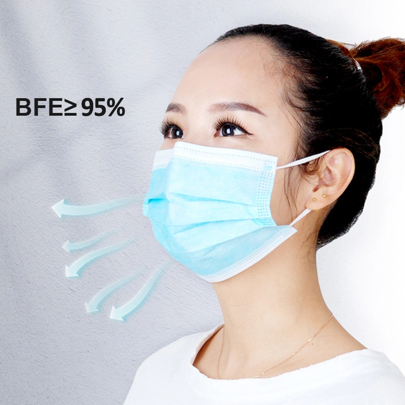 50 ADET Sivil Tek Kullanımlık Özelleştirilmiş 3ply Nonwoven maske EN14683