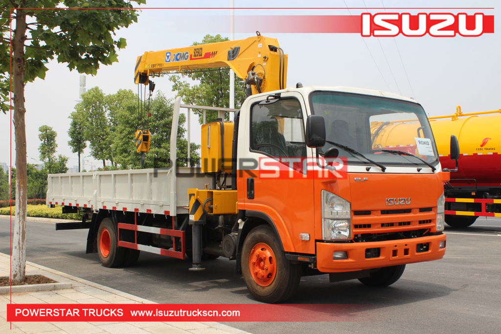 5ton Rwanda Isuzu Mobile Commercial Telescopic Boom Truck Mounted Crane for sale