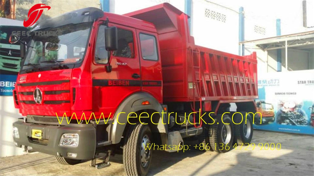 Beiben 340HP damperli kamyonlar 2534 NG80 damperli kamyon Ekvador ihracatı