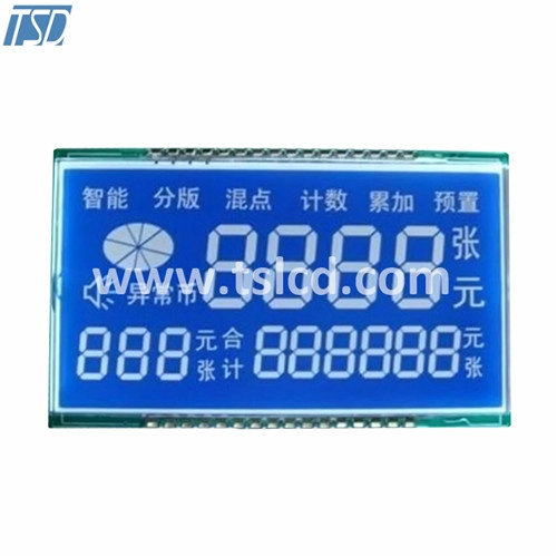 özel yapım LCD STN mavi arka ışık segmenti LCD cam panel
