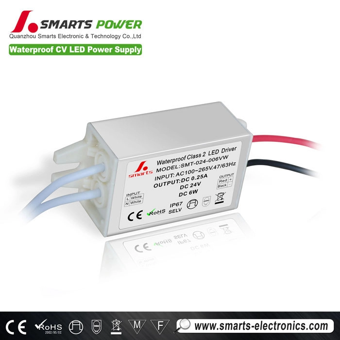 220v su geçirmez 24V 6W Sabit voltajlı LED ışık çubuğu için sürücü