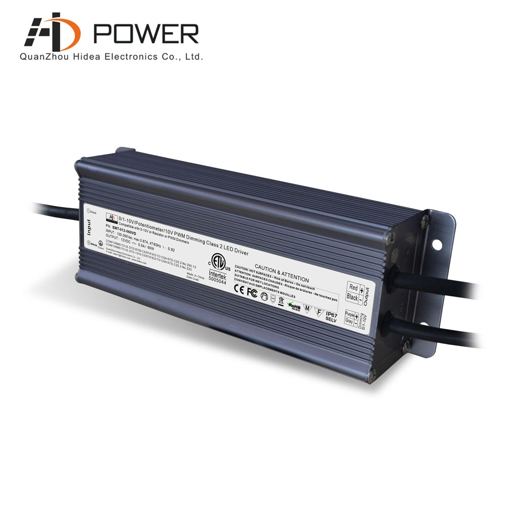 0 10v kısılabilir su geçirmez led güç kaynağı 12v 60w