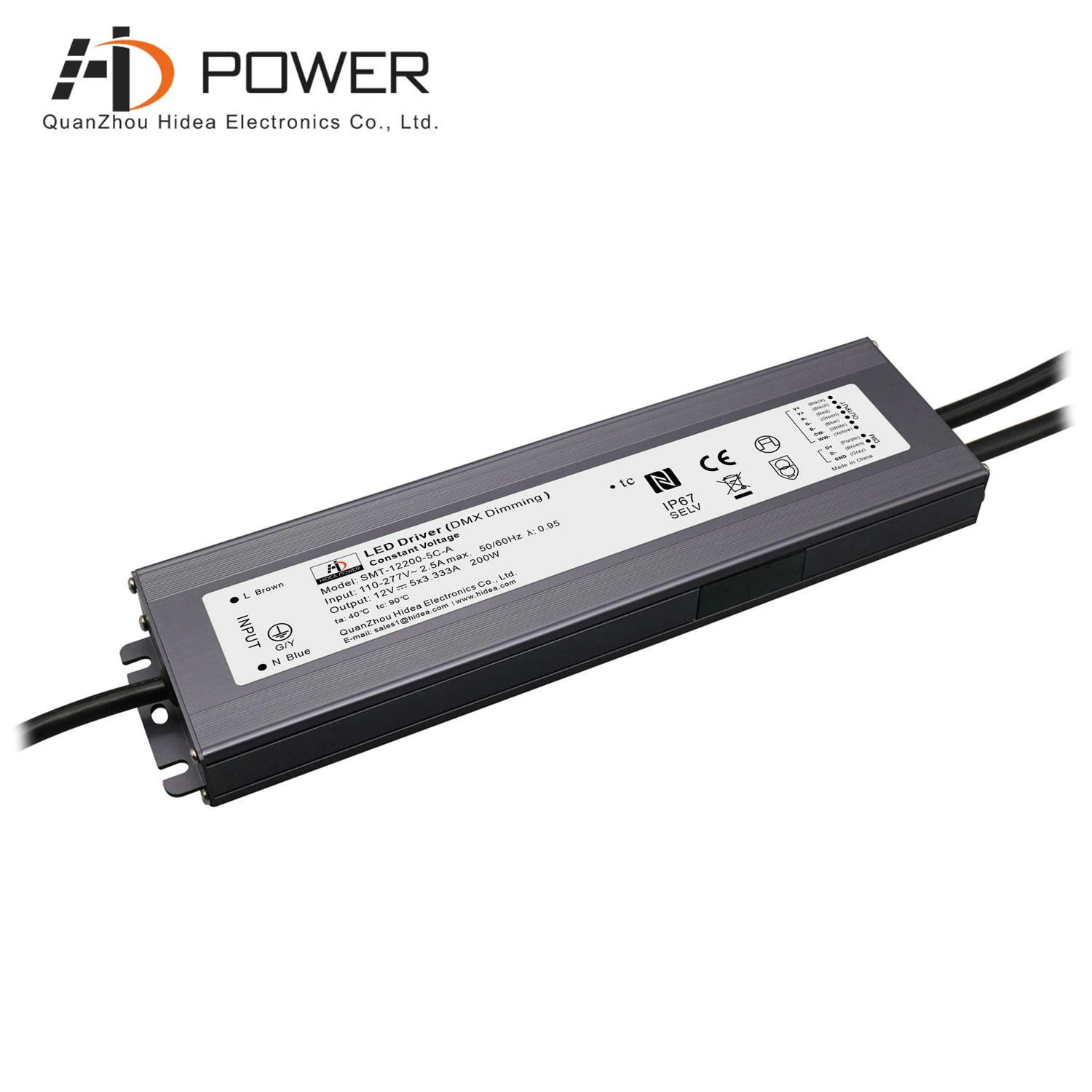 RGBCW için 200w 12 volt led DMX kısılabilir transformatör