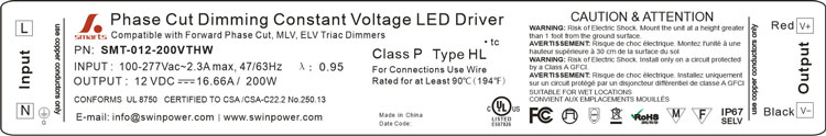 200W push dimming led driver