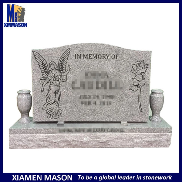 ABD için Ucuz Çin Gri Granit Mezar Anıtı