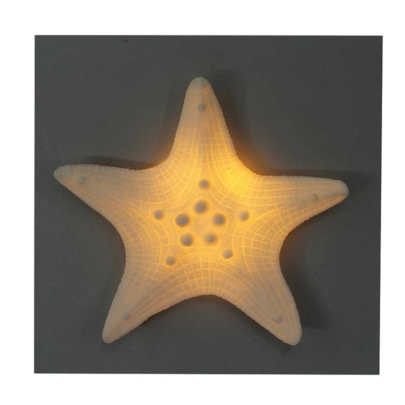 Deniz Yıldızı Tasarım Dekorasyon için LED Işıklı El Sanatları için MDF Ahşaptan Dekoratif