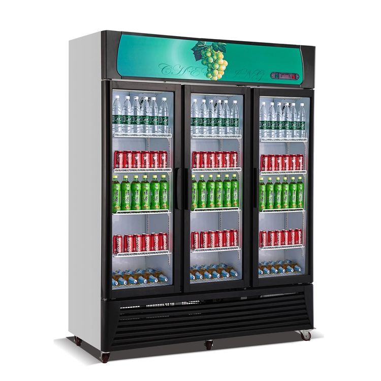 Süpermarket Buzdolabı Ekipmanları Teşhir içecekleri buzdolabı cam kapi dondurucu ve buzdolabı