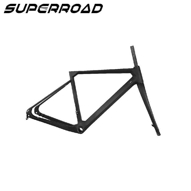 Superroad Carbon Cyclocross Çerçeve Seti Disk Bisiklet 700c Yarış Çakıl Bisiklet Çerçevesi