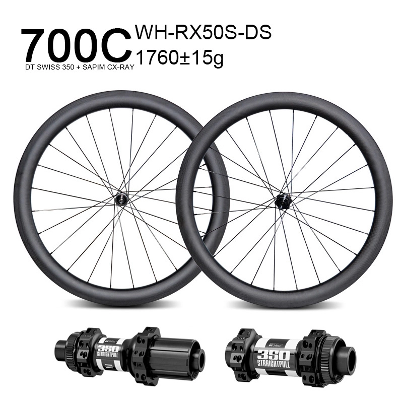 GoFast 700c DT Swiss 350 Hub 25mm Genişlik 50mm Derinlik Tubeless Karbon Yol Tekerlek Diski