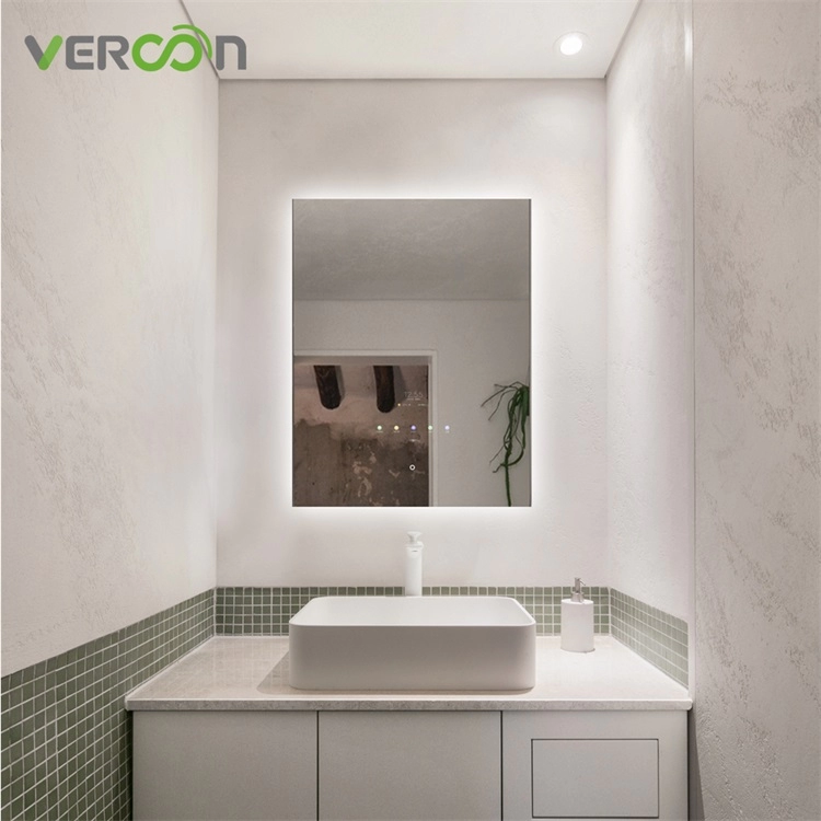 Akıllı Ayna Ağırlama Banyosu LED Makyaj Aynası Buğu Önleyici Zaman Göstergesi