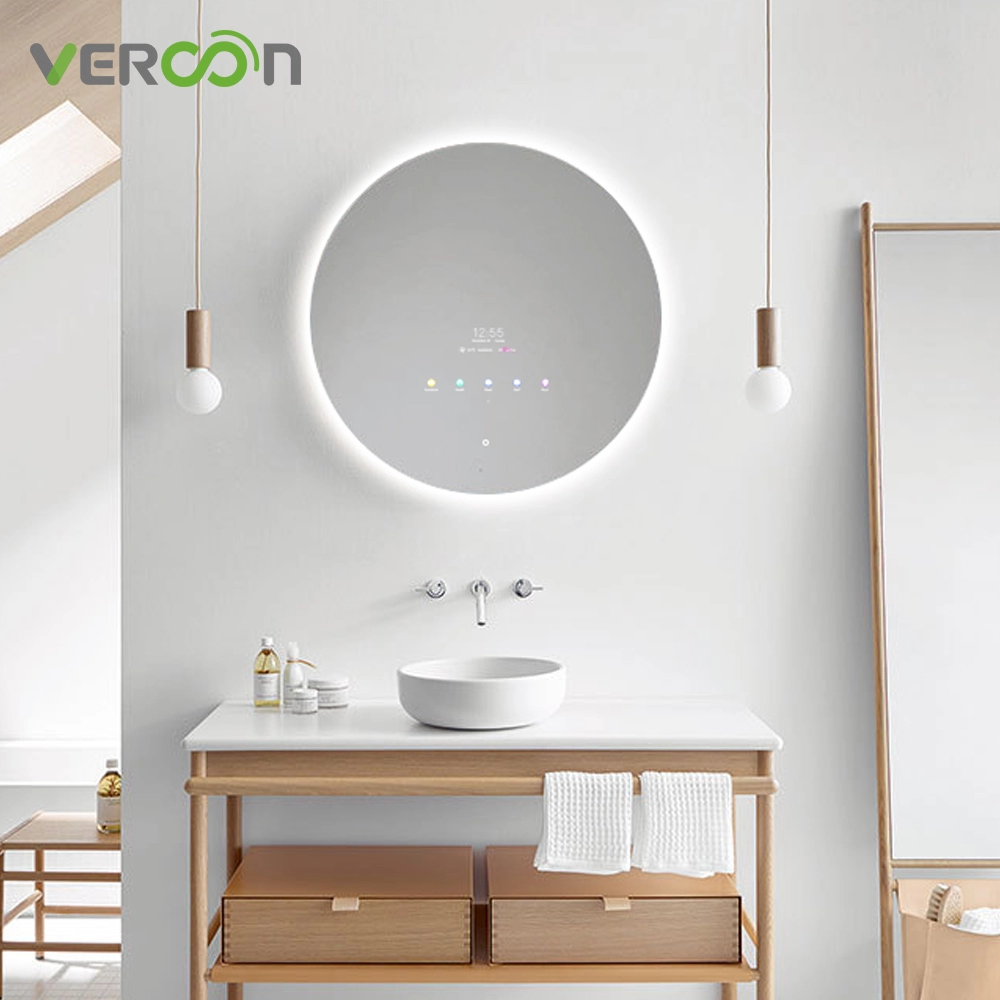 Vercon Özel Banyo Aydınlatmalı LED Akıllı Ayna Yuvarlak Dokunmatik Anahtarlı