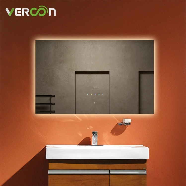 Duvar Asılı Büyük Duş Aynası Ayarlanabilir Parlaklık Dokunmatik Ekranlı Akıllı LED Banyo Aynası