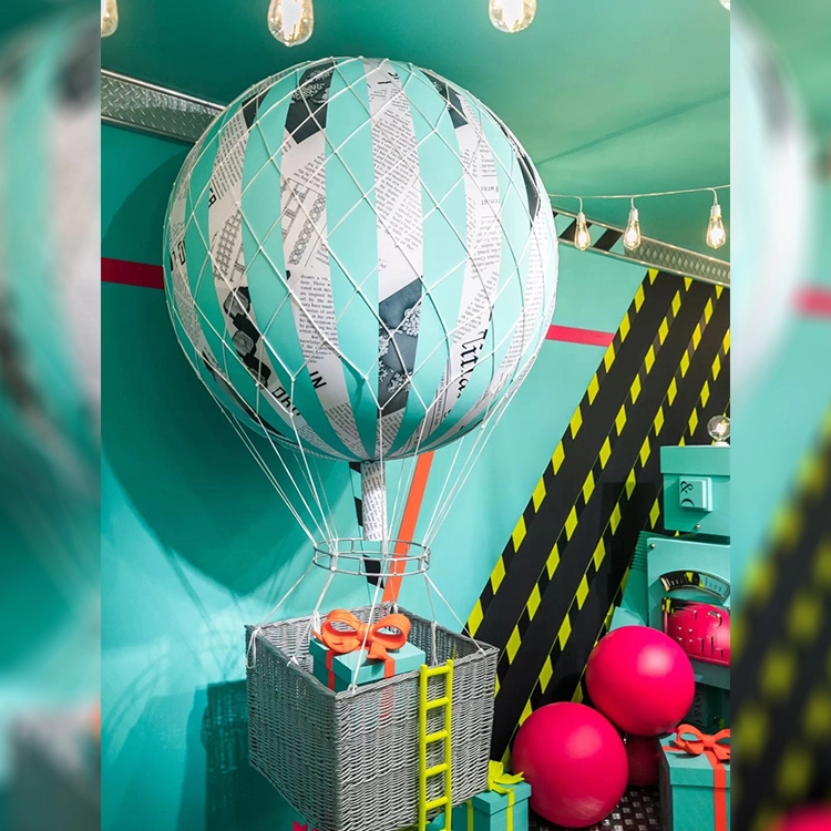 Sıcak satış renkli sıcak hava balonları vitrin sahne