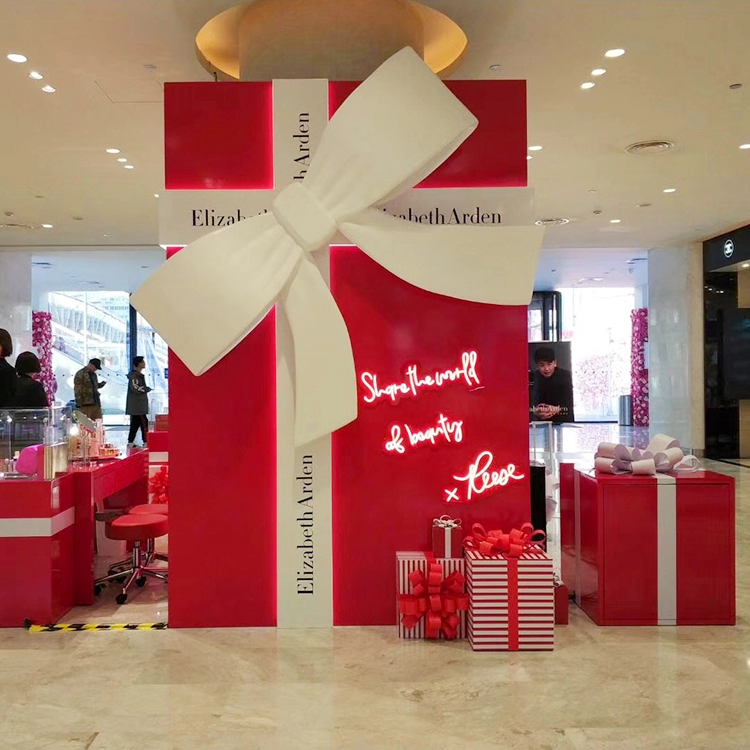 Alışveriş merkezi Noel dekorasyonu için özel ahşap hediye kutusu
