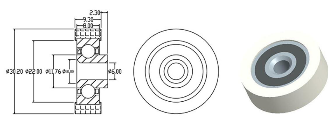 plastic coated bearing drawing 