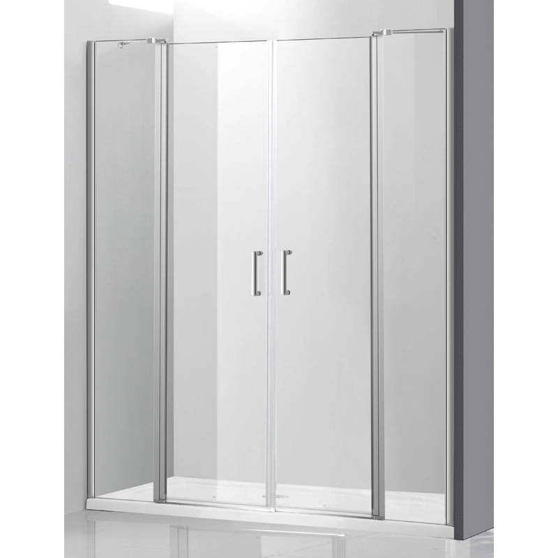 Çerçevesiz 2 Panel Sabit 2 Pivot Cam Duş Kapısı