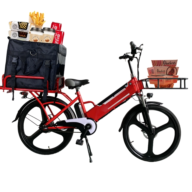 48V 240W kırmızı gıda dağıtım elektrikli bisiklet