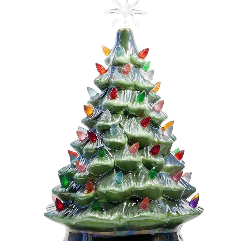 El-Boyalı Seramik Masa Üstü Noel Ağacı Hafif Tatil Dekorasyonu