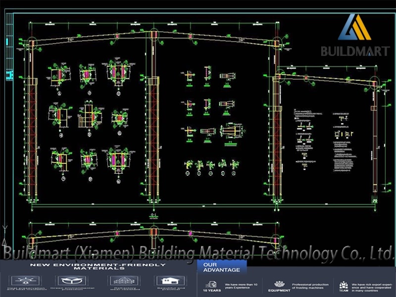 Düşük Maliyetli Yapısal Çelik Konstrüksiyon Bina prefabrik Prefabrik Depo Çelik Yapı