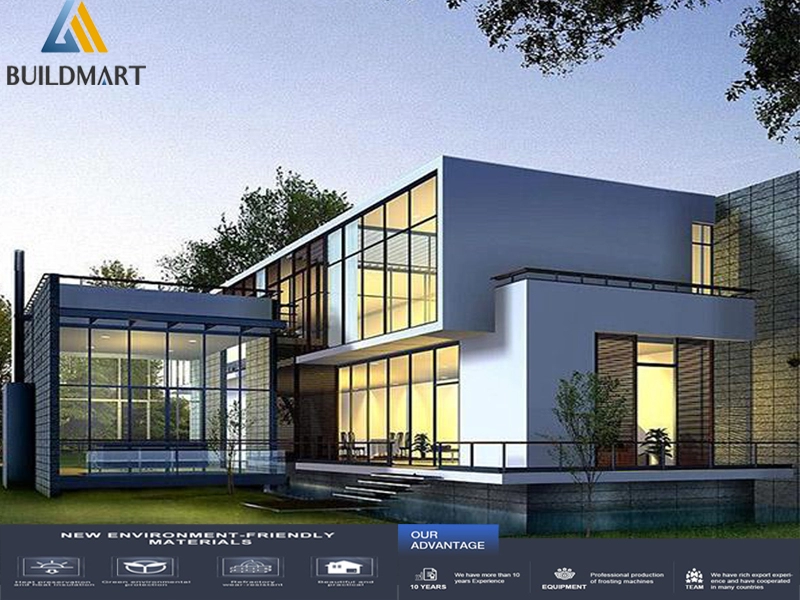 Modern Lüks Tasarım 2 Katlı Prefabrik Çelik Villa Evi