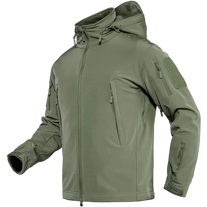 Erkek Taktik Gizli Kapşonlu Softshell Polar Askeri Ceket Kaban