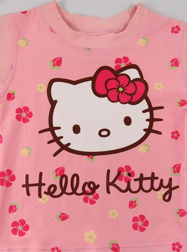 Pembe Hello Kitty Toddler Kız Rashguard Tişörtleri