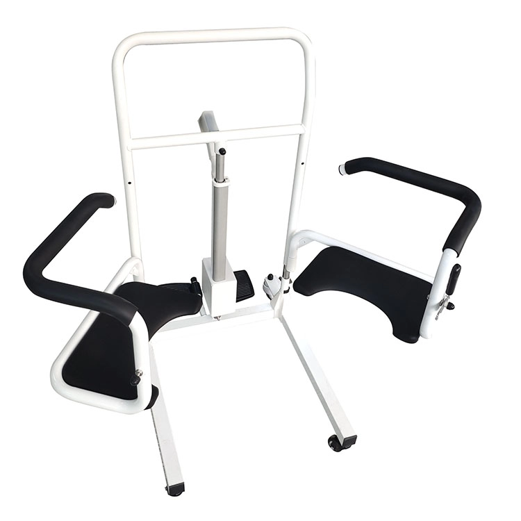 Tıbbi taşınabilir elektrikli kolay hidrolik hareket tekerleği tuvalet ekipmanları tekerlekli sandalye hemşirelik transfer asansörü hasta komodin sandalyesi