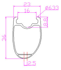 Deep 36mm Asymmetrical wheel