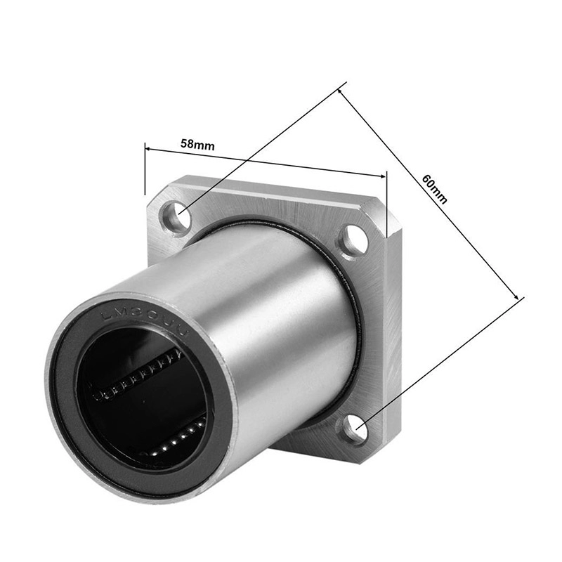 LMK30UU Kare Flanşlı Lineer 3D CNC Bilyalı Rulmanlar 30mm Çap Çapı 45mm OD 64mm Uzunluk