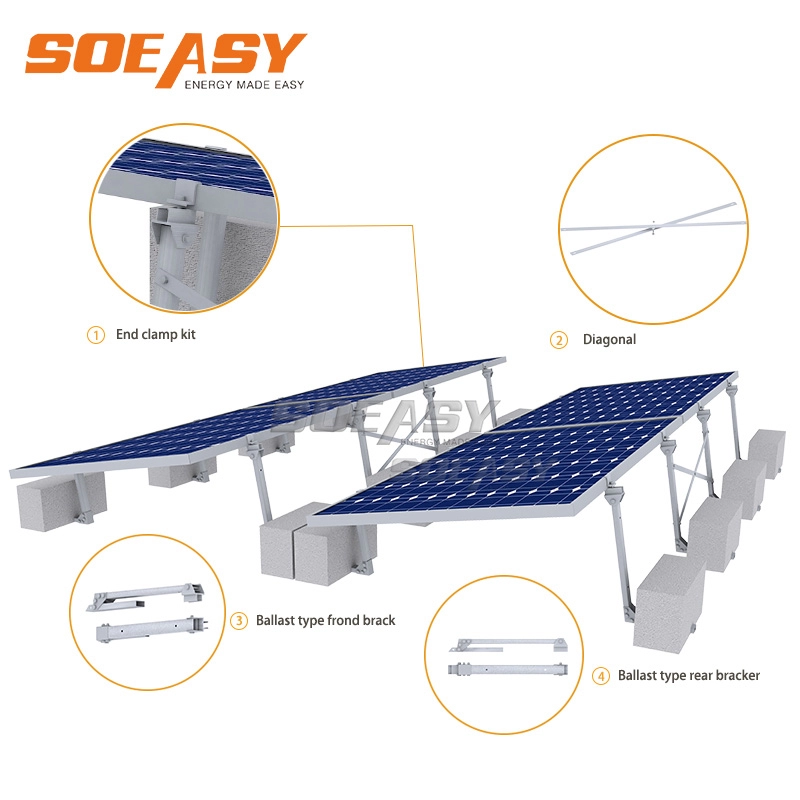 ucuz fiyat güneş pv çatı balast yapısı