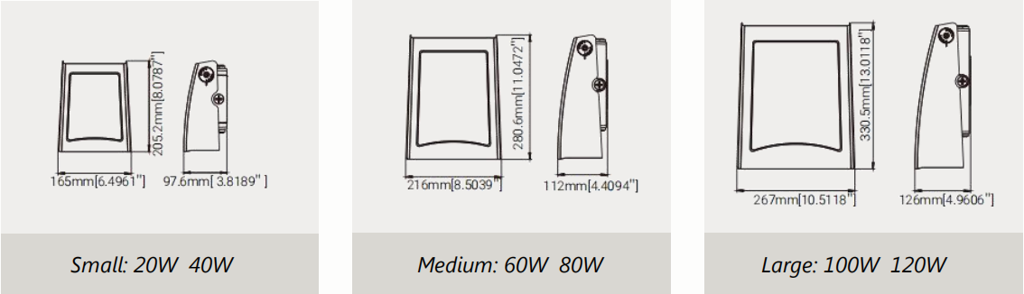 60W ayarlanabilir duvar paketi aydınlatma armatürü
