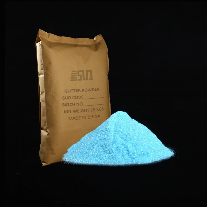 Toptan endüstriyel yanardöner mavi PET parıltılı toz