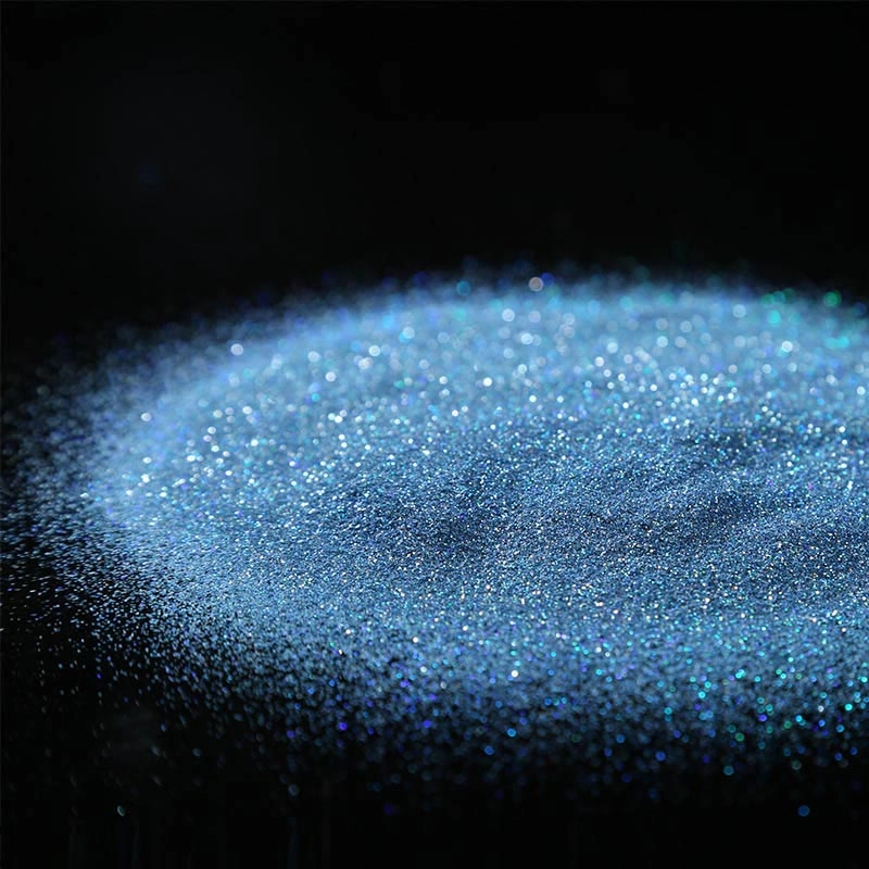 Toptan lazer mavi ince holografik parıltılı toz