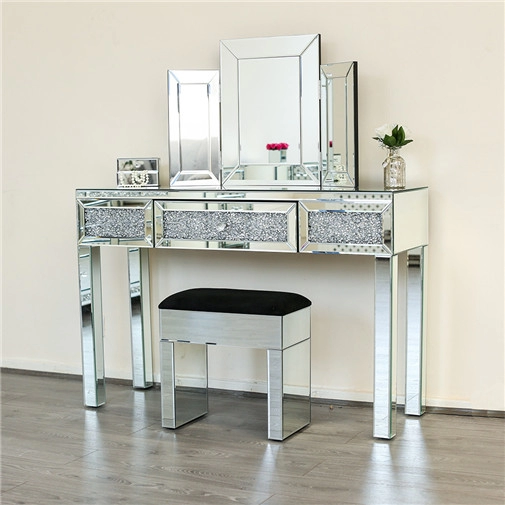Makyaj Masası Aynalı Kristal Yatak Odası Ayna Konsol Masası