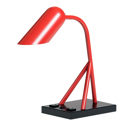 Çıkışları ile modern otel kırmızı metal masa lambası