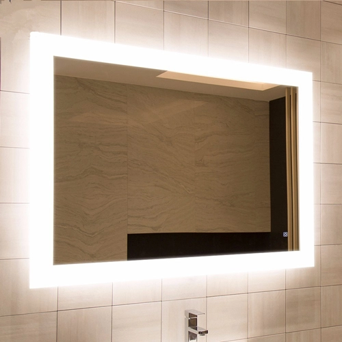 Buğu çözücülü duvara monte banyo LED aydınlatmalı ayna