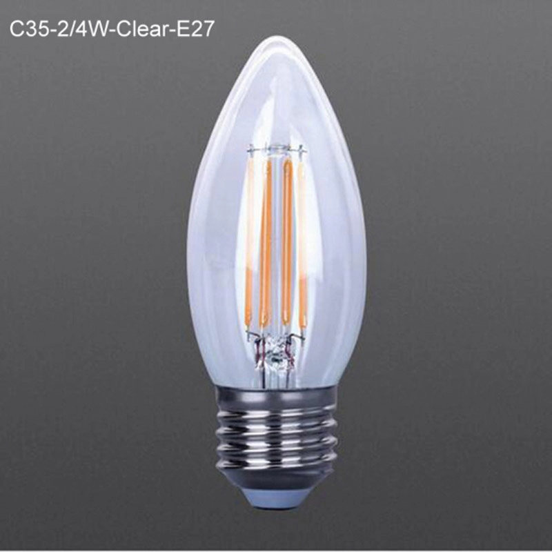 Güç tasarrufu sağlayan Şeffaf LED filament ampuller C35