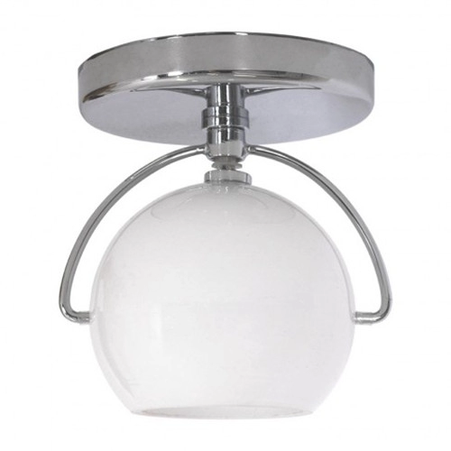 1-Cilalı kromdan hafif beyaz cam küre yarı gömme montajlı aydınlatma armatürü