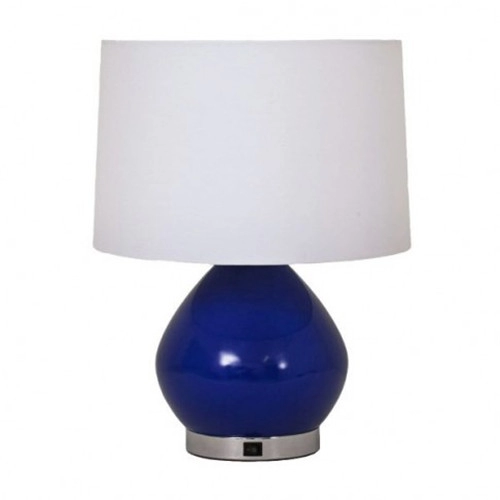 Yatak odası için mavi seramik masa lambası