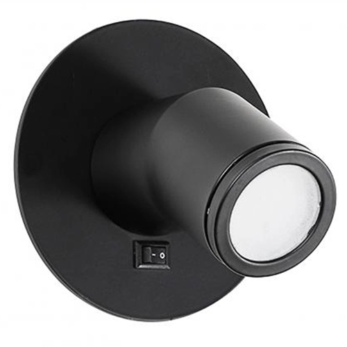Anahtarlı siyah yuvarlak mini başlık LED okuma lambası